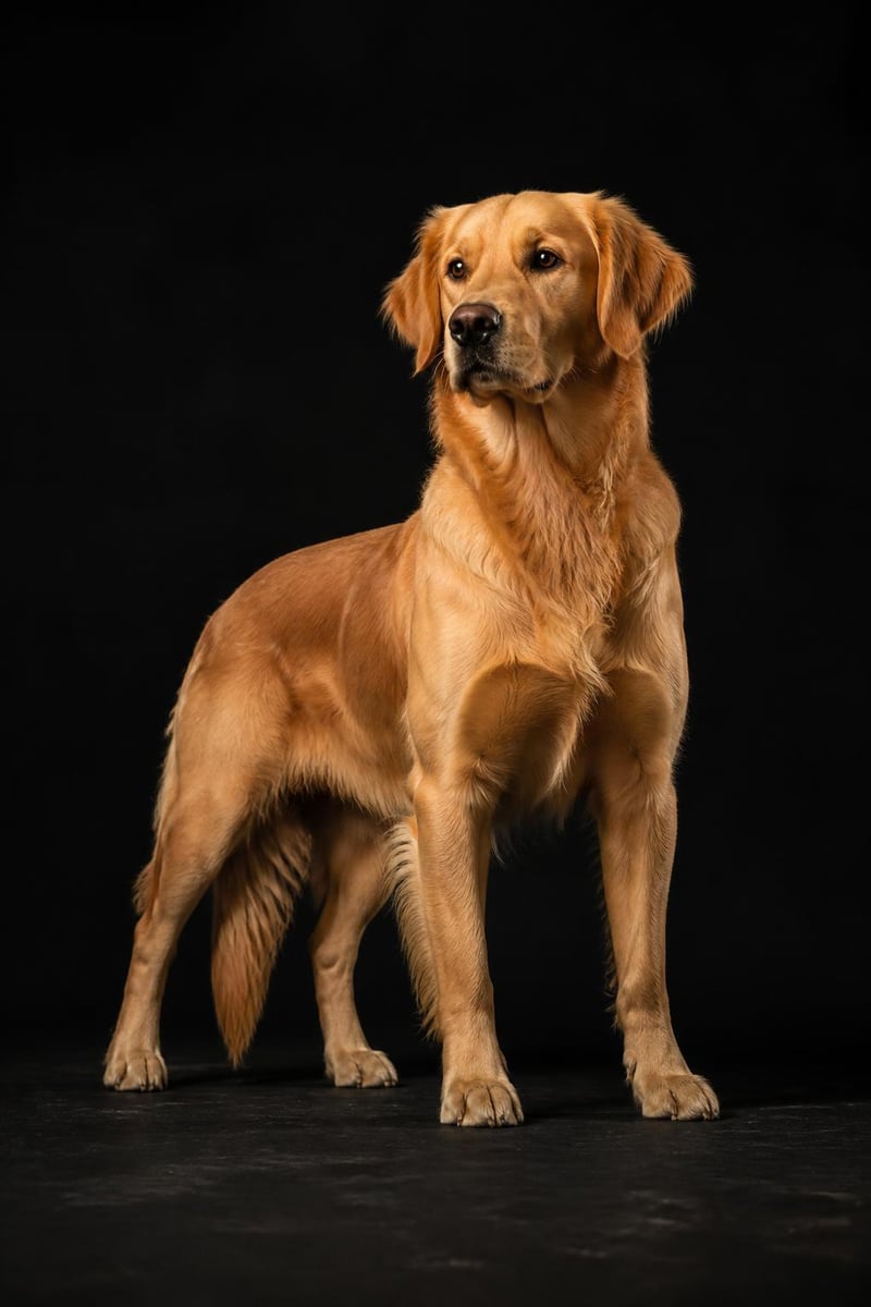Athletic dog in a powerful pose